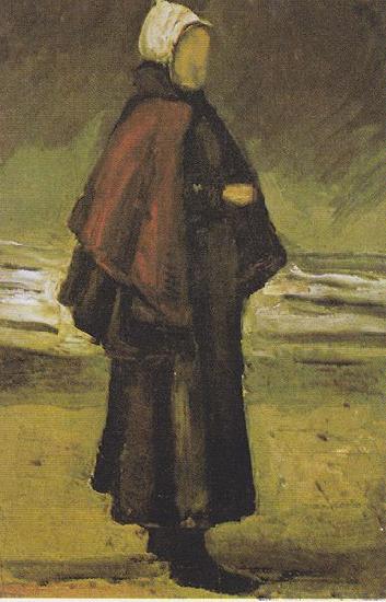 Vincent Van Gogh Fisherman's wife on the beach